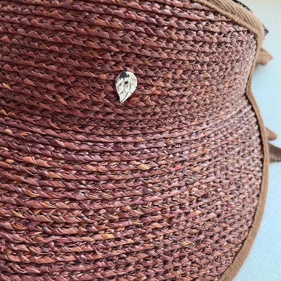 Helen Kaminski Raffia Packable Visor Sun Hat One Size Coastal Quiet Luxury Tie main image 8